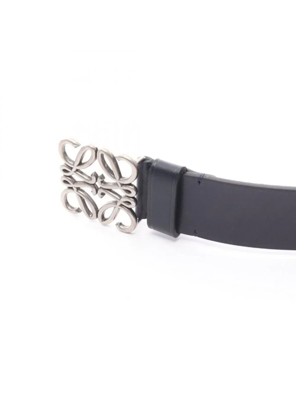 Loewe Belt Chunky Anagram Dark Navy Leather